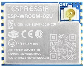 ESP-WROOM-02U-N2, WiFi Modules - 802.11 SMD Module, ESP8266EX, 16Mbits SPI flash, UART Mode, U.FL antenna connector