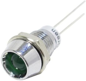 R9-104L-12-GD, LED Panel Mount Indicators Green Diffused 2.0 Volt