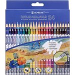 Набор стираемых цветных карандашей 24 цвета в картонном футляре 43740