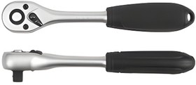 Фото 1/2 YT-0307, Трещотка с пластмассовой ручкой 72 зуба, 1/4 inch, 146 мм, держатель для подвешивания на крючок