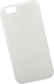 Фото 1/3 Силиконовая крышка LP "Блёстки" для Apple iPhone 6, 6s TPU серебро, европакет