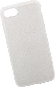 Фото 1/3 Силиконовая крышка LP "Блёстки" для Apple iPhone 8, 7 TPU серебро, европакет