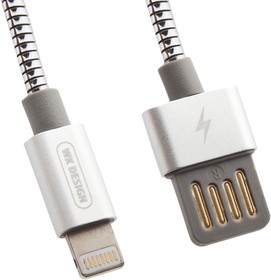 Фото 1/2 USB кабель WK Alloy WDC-039 для Apple 8 pin серебряный