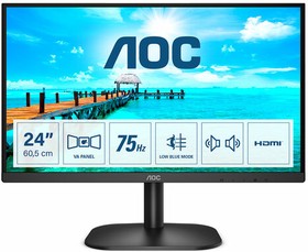 Фото 1/10 Монитор AOC 24B2XDAM 23.8" (60 см)/1920x1080/16:9/VA/ 4ms/250cd/HDMI/VGA/черный