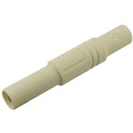 934097107, White Male Banana Plug, 4 mm Connector, Screw Termination, 24A ...