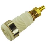 972354107, White Female Banana Socket, 4 mm Connector, Solder Termination, 32A ...