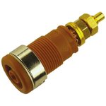 972354105, Brown Female Banana Socket, 4 mm Connector, Solder Termination, 32A ...