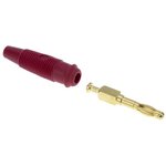 972518701, Red Male Banana Plug, 4 mm Connector, Solder Termination, 32A ...