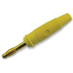 972518703, Yellow Male Banana Plug, 4 mm Connector, Solder Termination, 32A ...