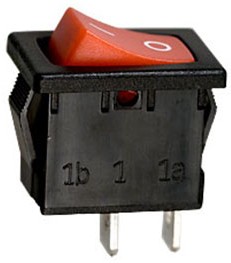 Фото 1/4 R19A-12BRBT-G, переключатель клавишный ON-OFF 250В 6А красный (аналог B100G-R SWR41)