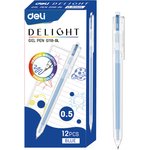 Ручка гелев. автоматическая Deli Delight EG118-BL прозрачный син. черн. линия 0.5мм