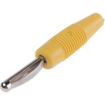 930046103, Yellow Male Banana Plug - Screw, 30 V ac, 60 V dc