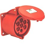 418.1667-7, Optima IP67 Red Panel Mount 6P + E Industrial Power Socket ...