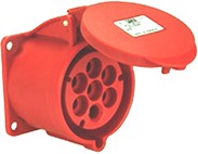 Фото 1/2 418.1667-7, Optima IP67 Red Panel Mount 6P + E Industrial Power Socket, Rated At 16A, 415 V