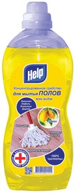 Фото 1/2 4-0303, Средство для мытья пола HELP концентрат 1000мл Лимон