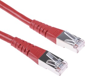 Фото 1/2 21.15.1391-30, Cat6 Male RJ45 to Male RJ45 Ethernet Cable, S/FTP, Red PVC Sheath, 15m