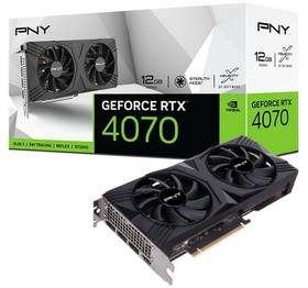 Фото 1/5 Видеокарта PNY RTX4070 12GB VERTO Dual Fan DLSS 3 GDDR6X 192-bit DPx3 HDMI RTL