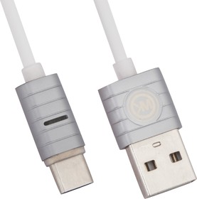 Фото 1/2 USB кабель WK Breathing WDC-045 USB Type-C серебряный