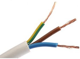 7756139, Mains Cable 3x 2.5mm² Copper Unshielded 500V 100m White