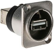 8621579, Feed-Through Adapter, USB 2.0 A Socket - USB 2.0 B Socket