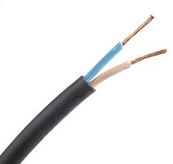 7739023, Mains Cable 2x 1.5mm² Copper Unshielded 750V 50m Black