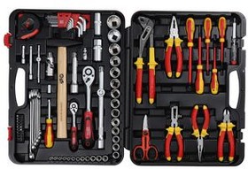 7348885, Electricians Tool Kit with Case, VDE-Tool Set, 88 Pieces