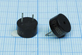 Фото 1/2 Излучатель звука магнитоэлектрический со встроенным генератором 1.5В, диаметр 9,6мм; згм 10x 5\ 1,5\\2,7\2P5\ KPX9650B-1\KEPO
