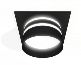 Фото 1/2 Ambrella Комплект встраиваемого светильника с акрилом XC7632042 SBK/FR черный песок/белый матовый MR16 GU5.3 (C7632, N7142)