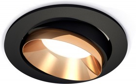 Фото 1/2 Ambrella Комплект встраиваемого поворотного светильника XC7652024 SBK/PYG черный песок/золото желтое полированное MR16 GU5.3 (C7652, N7034)