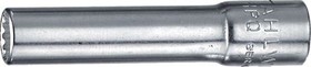 01240006, 1/4 in Drive 6mm Deep Socket, 12 point, 50 mm Overall Length