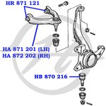 HR871121, Сайлентблок верхнего рычага передней подвески