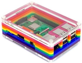 Фото 1/4 PIM339, Raspberry Pi Hats / Add-on Boards Pibow 3 B+ (Raspberry Pi 3 B+, 3, & 2) - Rainbow