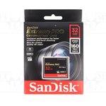 SDCFXPS-032G-X46, Карта памяти, Extreme Pro, Compact Flash, 32GБ, R: 160MБ/с, VPG-65
