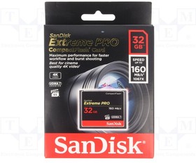 Фото 1/3 SDCFXPS-032G-X46, Флеш карта CF 32GB SanDisk Extreme Pro 160MB/s
