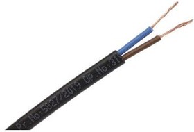 7756084, Mains Cable 2x 0.5mm² Copper Unshielded 300V 100m Black
