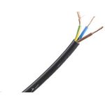 7756101, Mains Cable 3x 0.75mm² Copper Unshielded 500V 100m Black