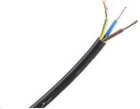 7756101, Mains Cable 3x 0.75mm² Copper Unshielded 500V 100m Black