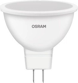 Фото 1/2 Лампа светодиодная OSRAM LED Star MR16, 400лм, 5Вт, 3000К, теплый белый свет, Цоколь GU5.3, колба MR16, софит прозрачный
