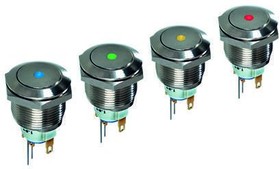 AV091L3EA240K, SWITCH,PUSHBUTTON,19MM,ST ST,GREEN LED