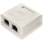 Розетка NAS214 RJ-45 кат.STP 5e внешняя экранированная 2 портa, 110&Krone NAS214