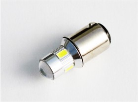 Фото 1/5 LED лампа (2 ШТ) P21/5W (BA15D-1157) 6SMD (5630) LENS WHITE, в габариты, поворотники
