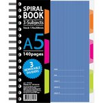 Тетрадь 140л,кл,А5,SPIRAL BOOK Синий,евроспир,обл. пласт,раздел.84113