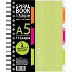 Тетрадь 140л,кл,А5,SPIRAL BOOK Салатовый,евросп, обл.пл,раздел.84108