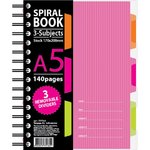 Бизнес-тетрадь 140л,кл,А5,SPIRAL BOOK Розовый,евроспир, обл.пласт,разд.84111