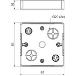 Распределительная коробка для открытой проводки 81х81х16 мм (комплект 10 шт) LK ...