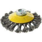 ER-15100, Кордщетка для УШМ коническая 100мм крученая сталь ЭВРИКА