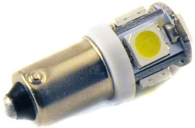 Фото 1/5 LED лампа (2 ШТ) T4W (BA9S) 5SMD (5050) WHITE, в габариты, подсв. панели прибор., салона
