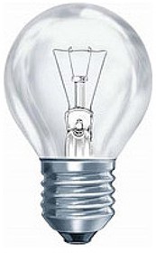 Фото 1/2 Лампа накаливания P45 60Вт 230_240V E27 шарик, прозр. в цветной гофре, C0025710
