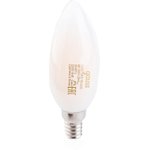 Лампа Filament Свеча 9W 590lm 3000К Е14 milky диммируемая LED 1/10/50 103201109-D