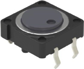 SKHCBHA010, Grey Cap Tactile Switch, SPST 50 mA 0.8mm Snap-In